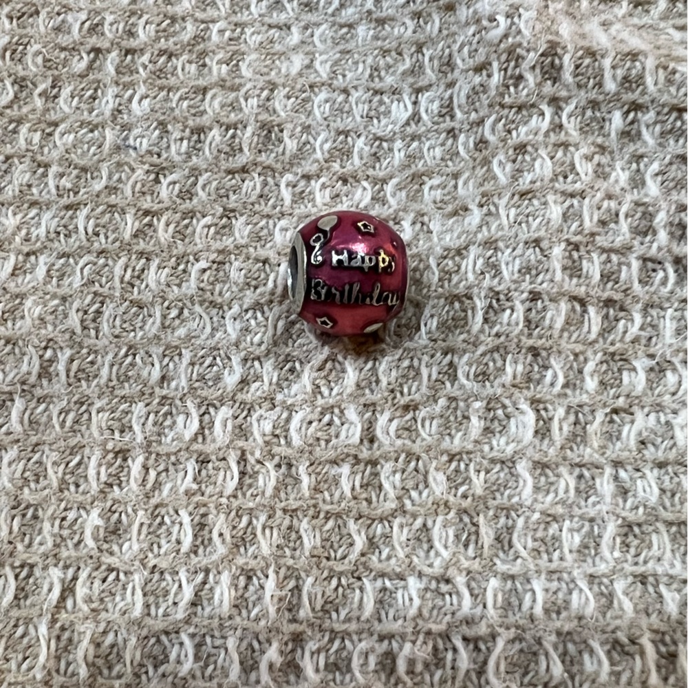 Pink happy birthday pandora charm